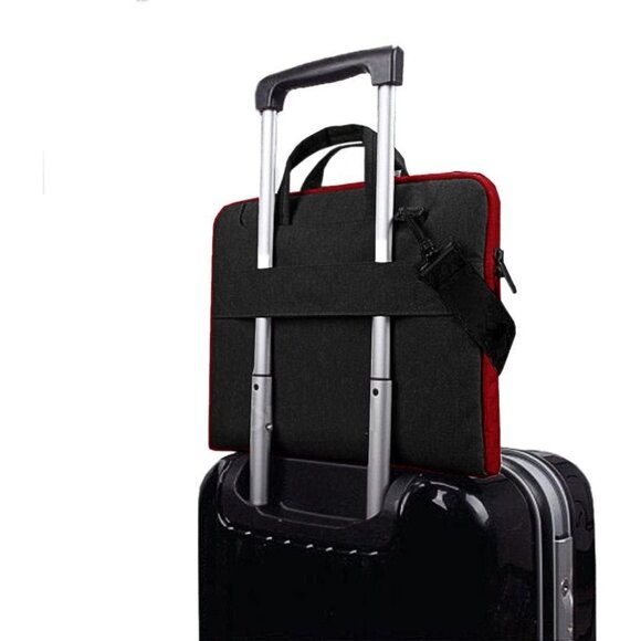 New Hseok Laptop Shoulder Bag in Black/Red‎ - Picture 10 of 12